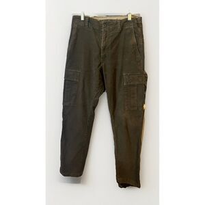 BANANA REPUBLIC Moleskin Traveler‎ Cargo Pants Mens 32R Deep Olive Green Brown.